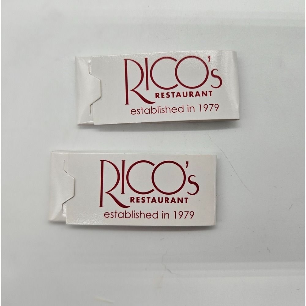2 Rico's Restaurant Pittsburgh PA Vintage Style Toothpick Packs Established 1979
